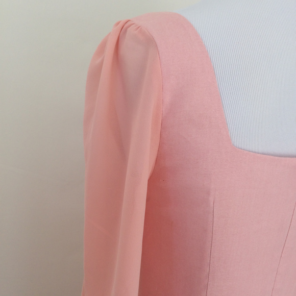 Pink Chiffon Summer Dress, Natural Fabric 00 - 12 - Picture 4 of 5